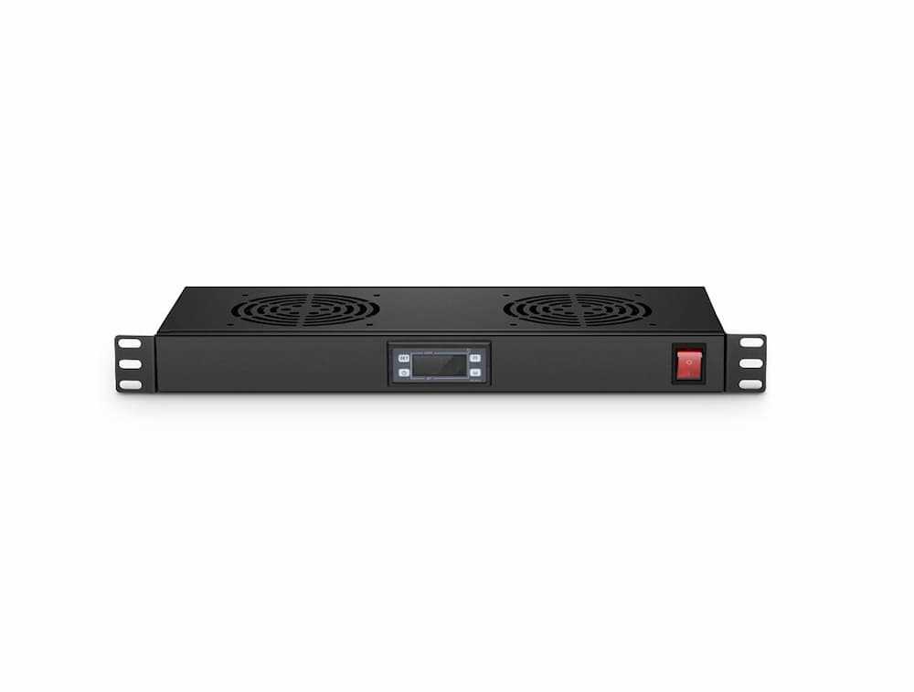 Horizontal Rackmount 1U Fan Tray, 2 Fans, With Power Switch And Digital ...